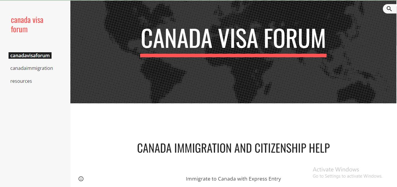 Canada Visa Extension: A picture showing landing page of Canada Visa forums for visa extension applicant to seek help.