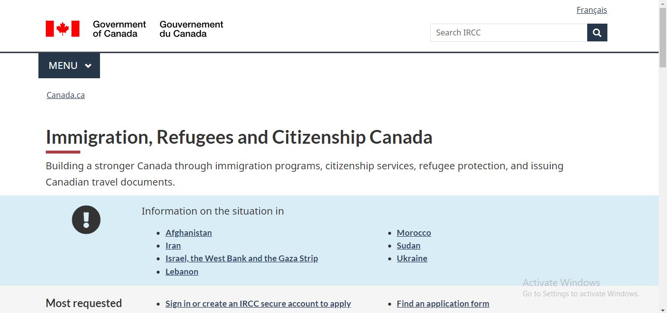 Provincial Nominee Program Canada: A picture showing landing page of IRCC for Provincial Nominee Program Canada.