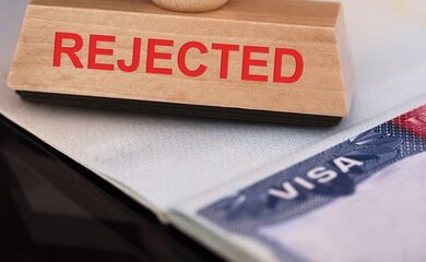 UK Visa Rejection Triggers: Picture of a rejection stamp on a visa