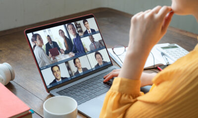 Zoom vs. Skype: Video conference concept. Telemeeting. Videophone. Teleconference.