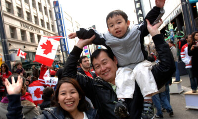Express Entry vs Family Sponsorship: A picture showing a couple and child in Canada who got into the country on Express Entry visa opportunity.