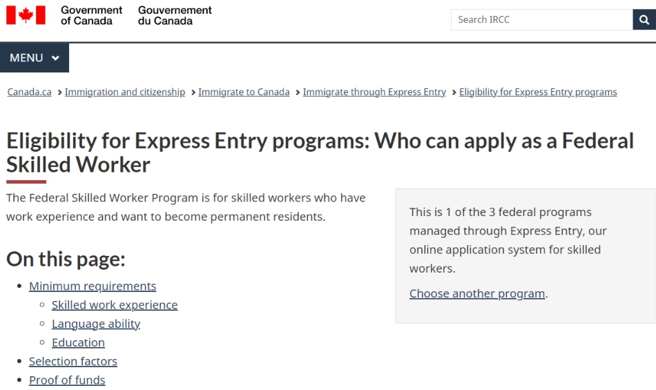 Canada Post-Graduation Work Permit vs Skilled Worker Visa: Picture of a federal skilled worker visa application